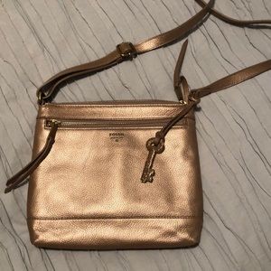 Gold Fossil Crossbody purse